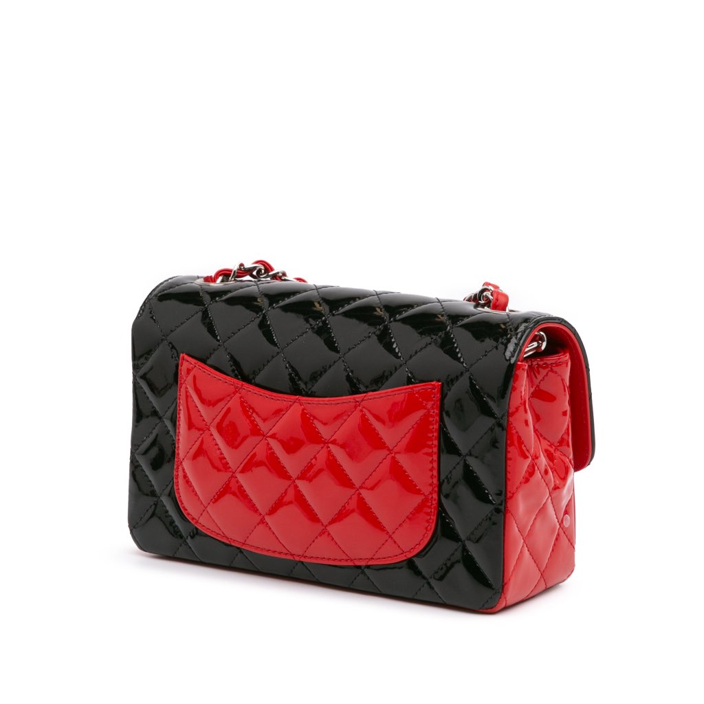 Chanel Mini Rectangular Bicolor Patent Single Flap - Back view