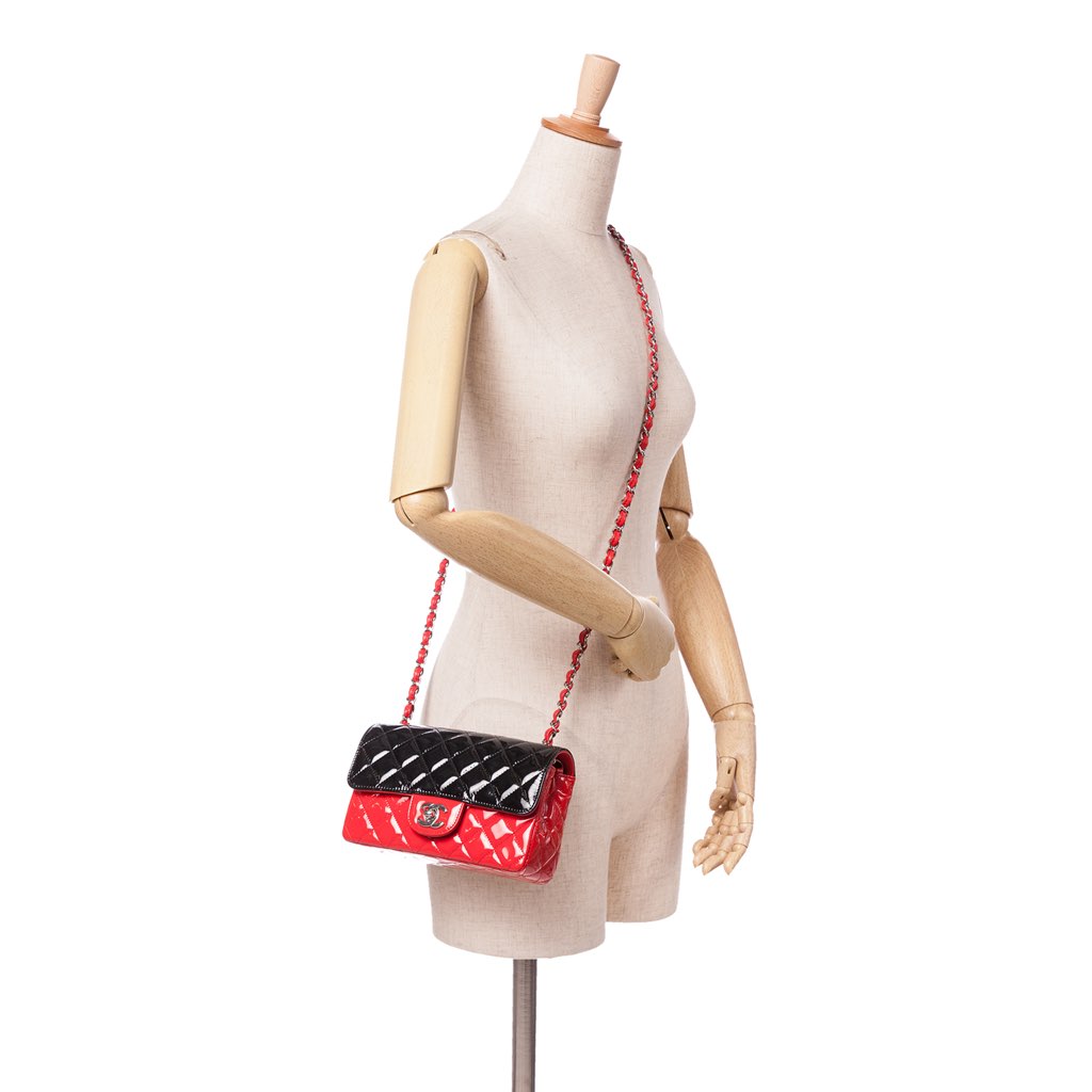 Chanel Mini Rectangular Bicolor Patent Single Flap - Image 11