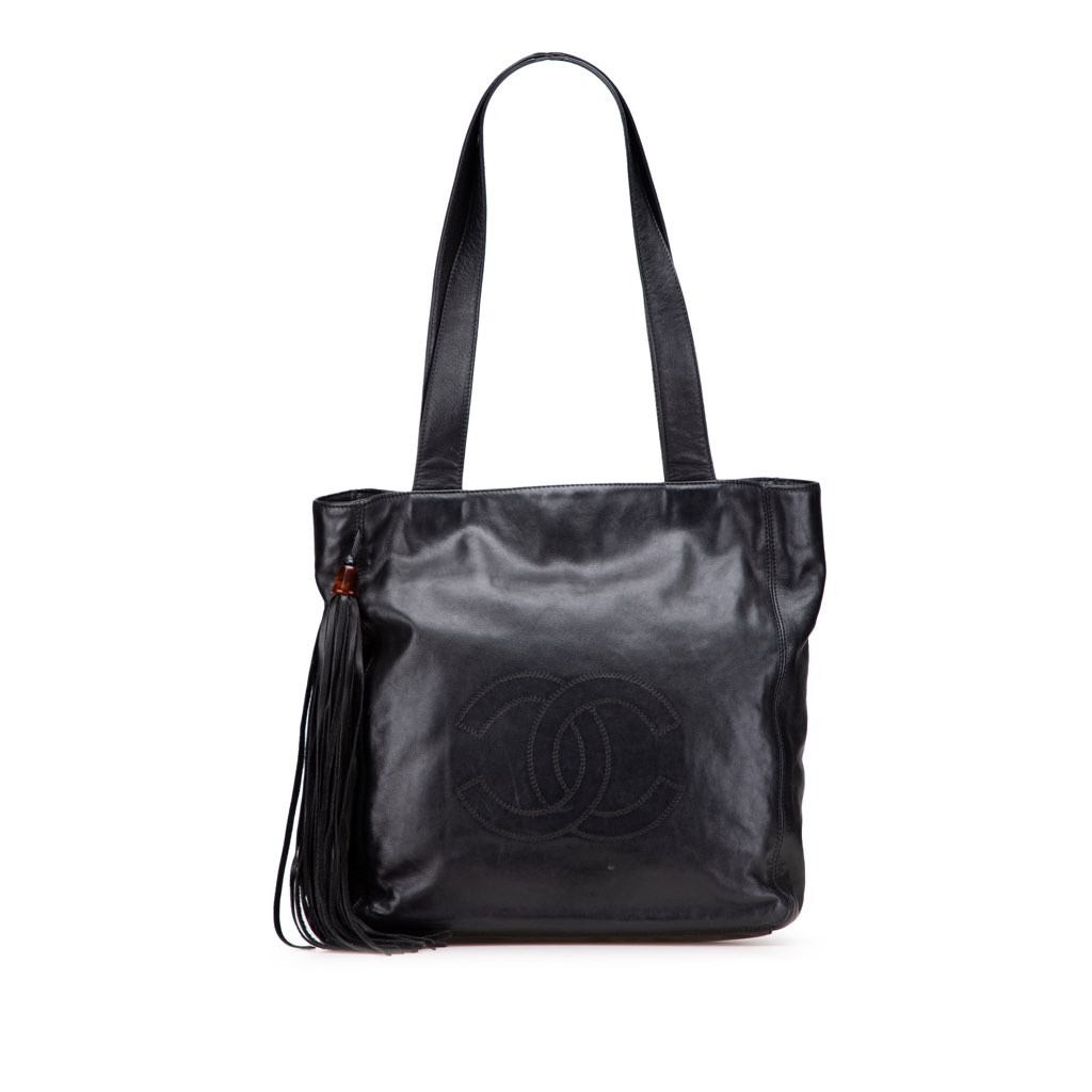 Chanel CC Lambskin Tassel Tote