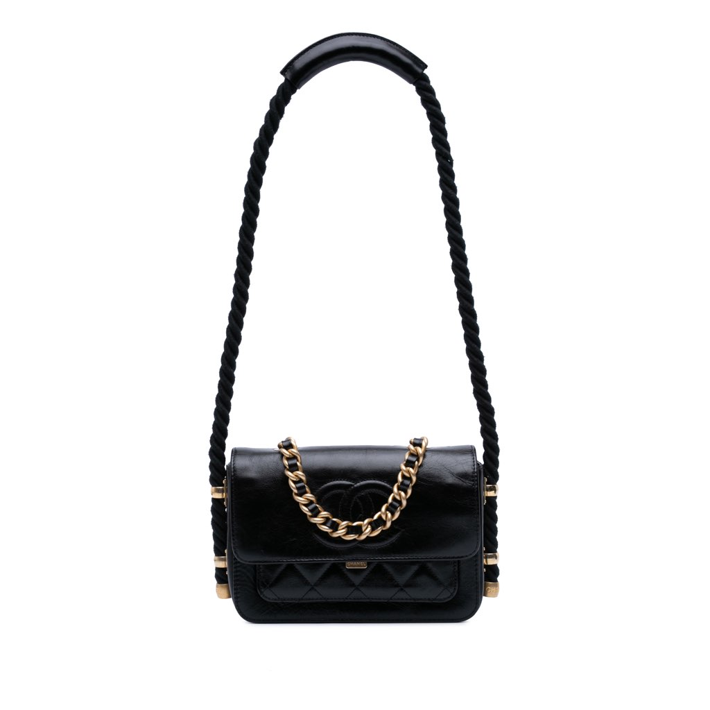 Chanel Crumpled Calfskin En Vogue Rope Flap