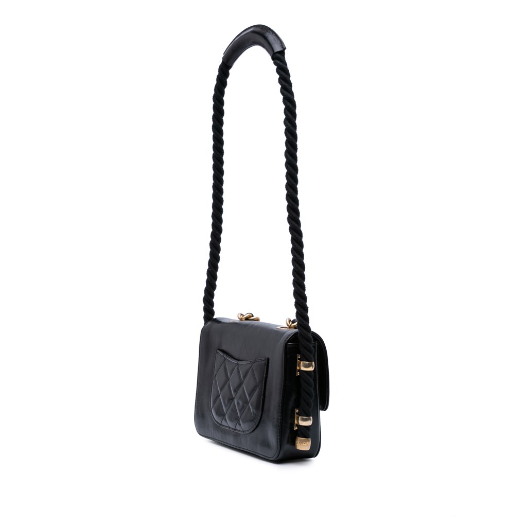 Chanel Crumpled Calfskin En Vogue Rope Flap - Back view
