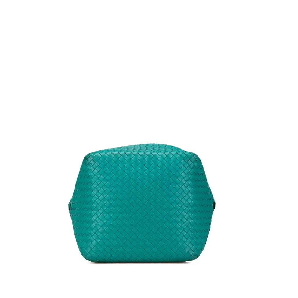 Bottega Veneta Nappa Intrecciato Cube Shoulder Bag Blue Leather Good - Inside View
