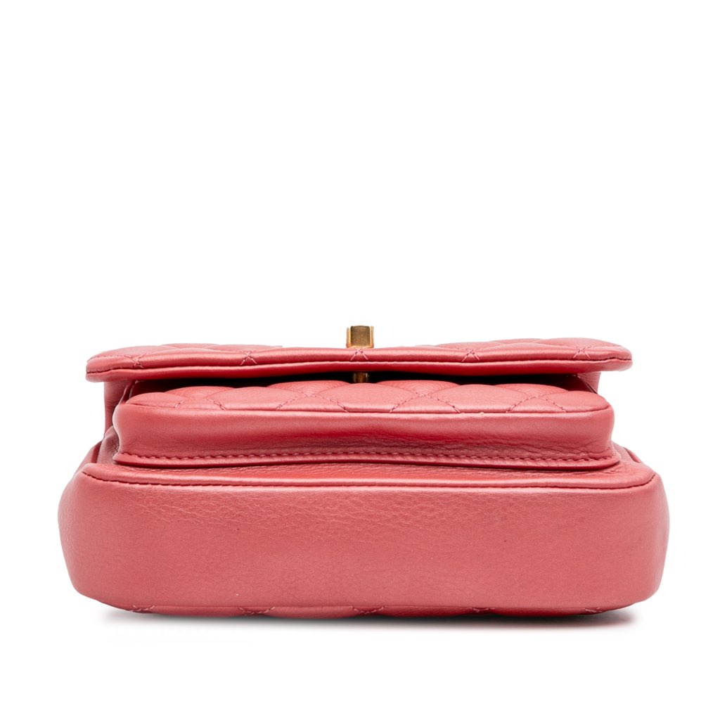 Chanel Quilted Metallic Calfskin Top Handle Flap - Image 6