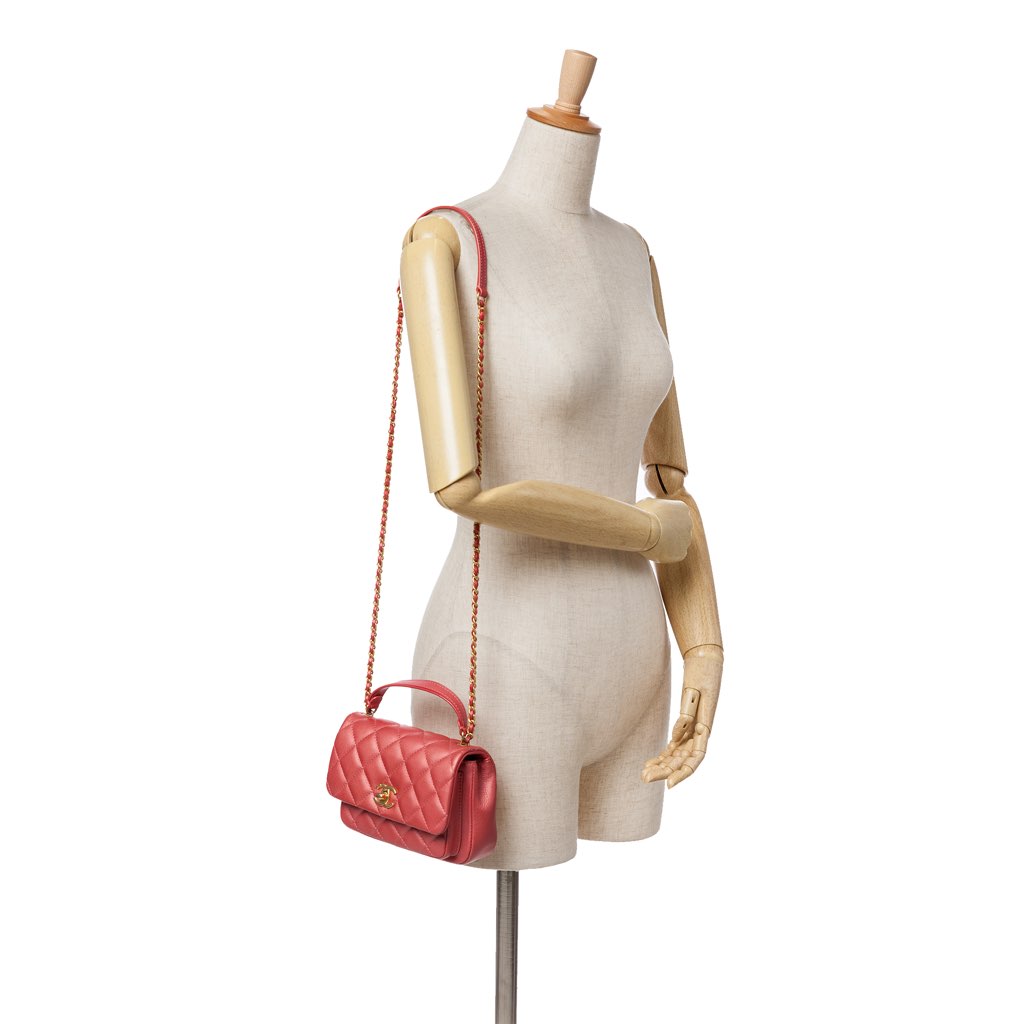 Chanel Quilted Metallic Calfskin Top Handle Flap - Image 12