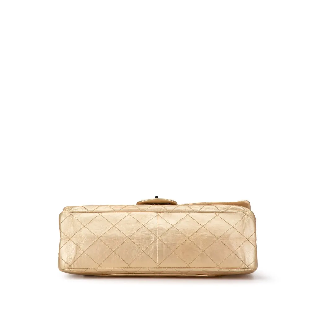 Chanel Reissue 2.55 Aged Calfskin Double Flap 227 Gold Leather Very good - Inside View