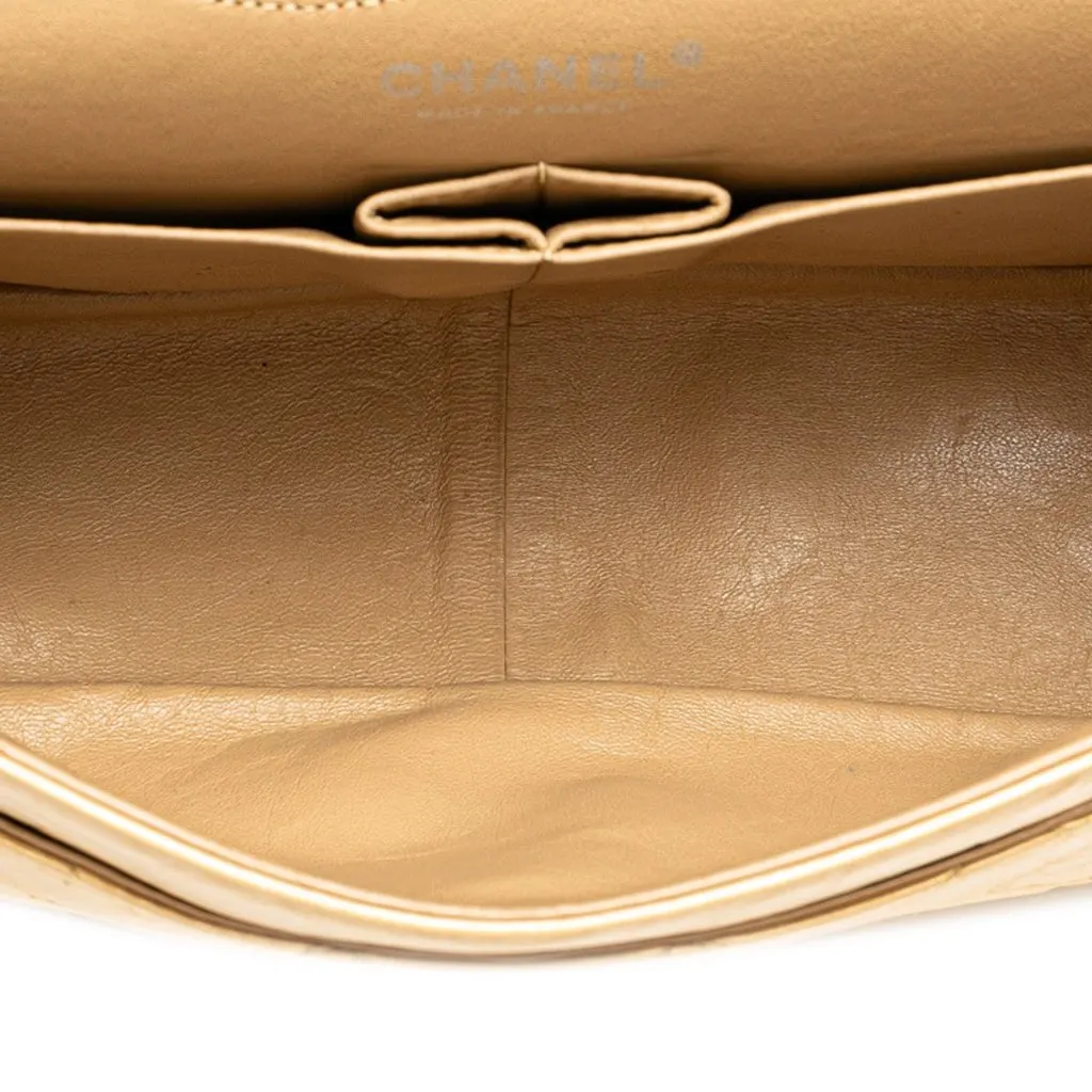 Chanel Reissue 2.55 Aged Calfskin Double Flap 227 Gold Leather Very good - Model View