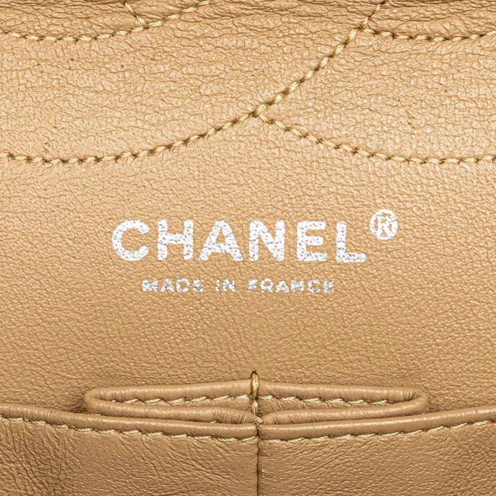 Chanel Reissue 2.55 Aged Calfskin Double Flap 227 Gold Leather Very good - Box View