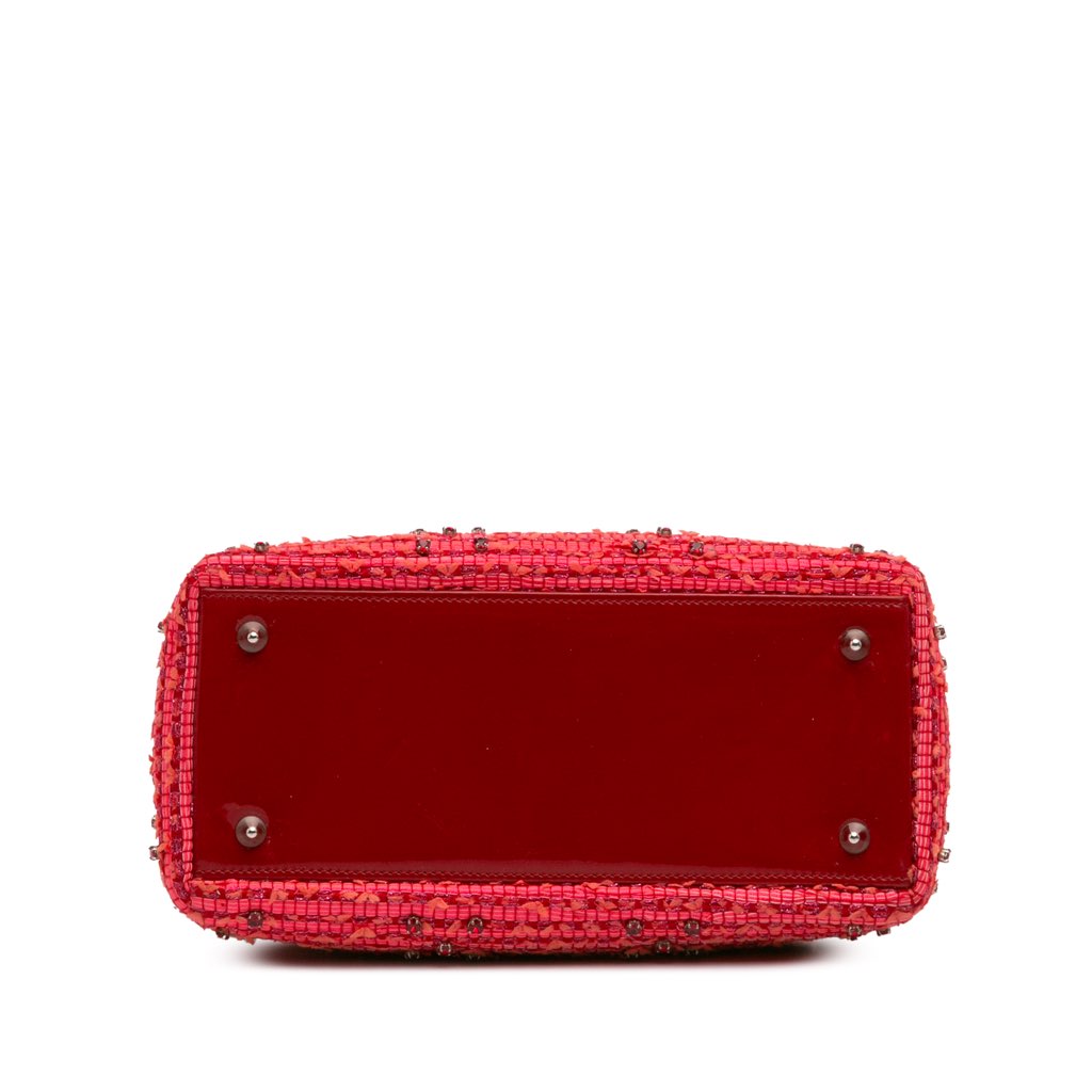 Dior Medium Tweed Fringe Rhinestone Lady Dior - 3