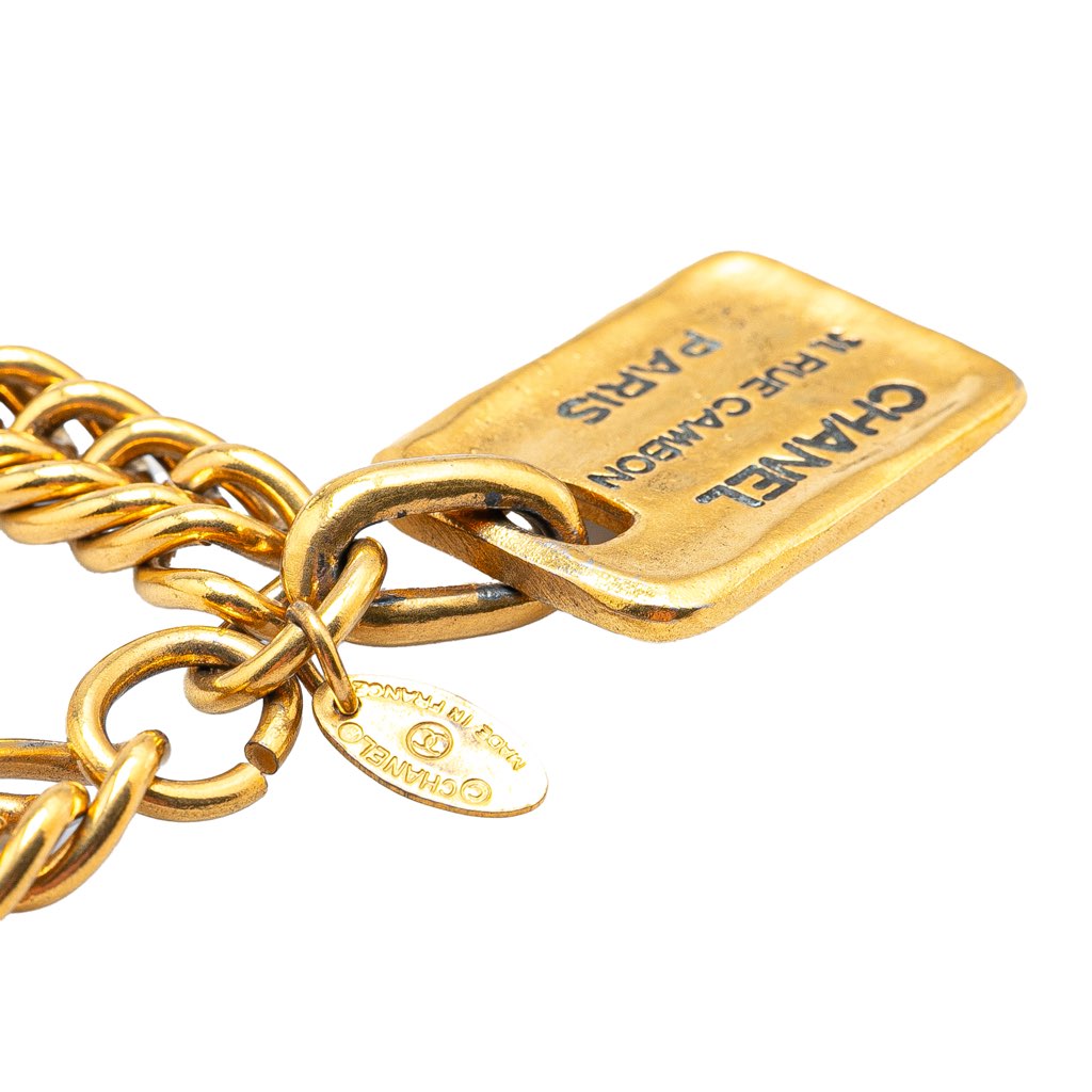 Chanel Gold Plated 31 Rue Cambon Dog Tag Pendant Necklace - 3