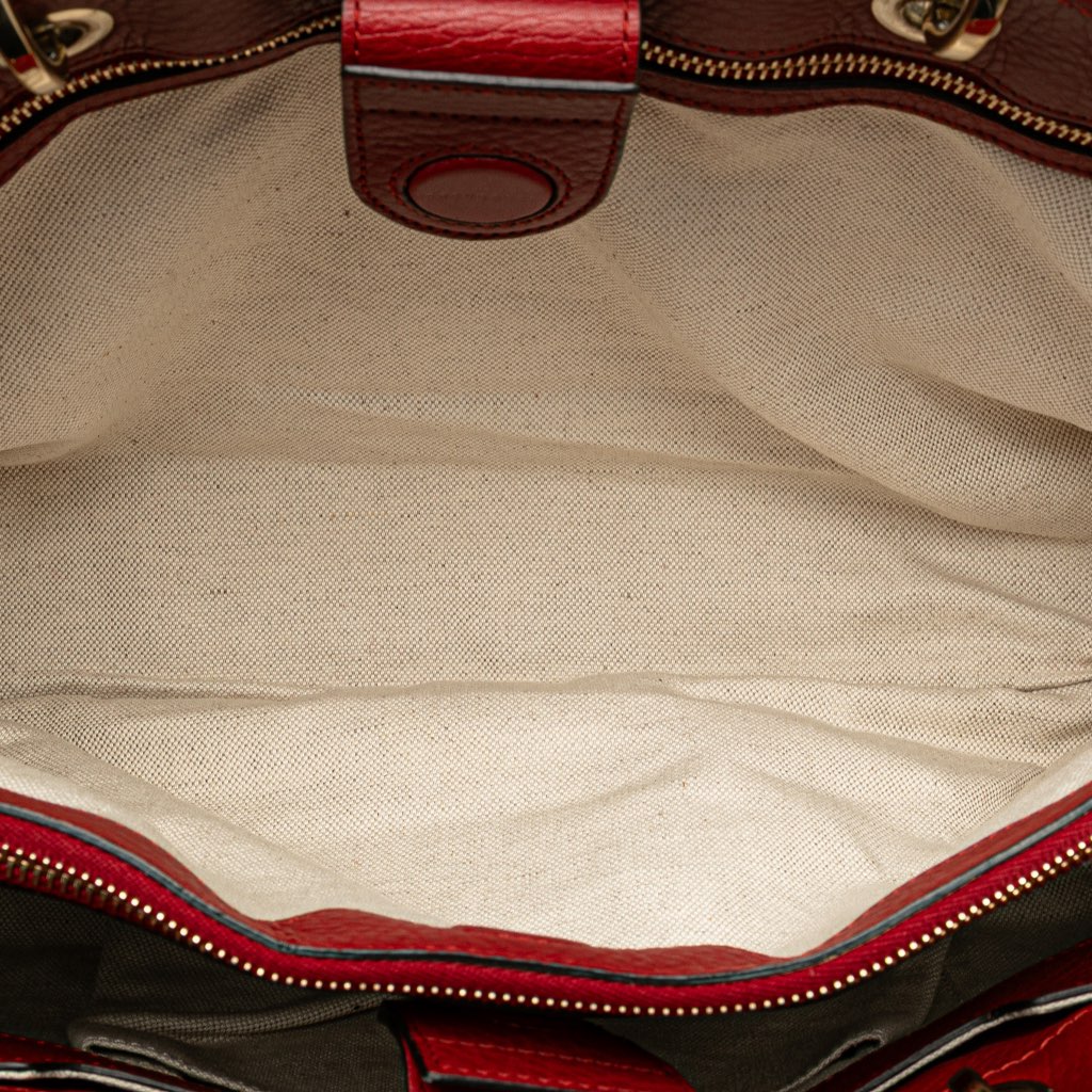 Gucci Medium Calfskin Bamboo Shopper Satchel - 5