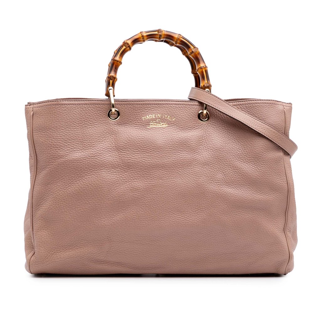 Gucci Large Calfskin Bamboo Shopper Satchel