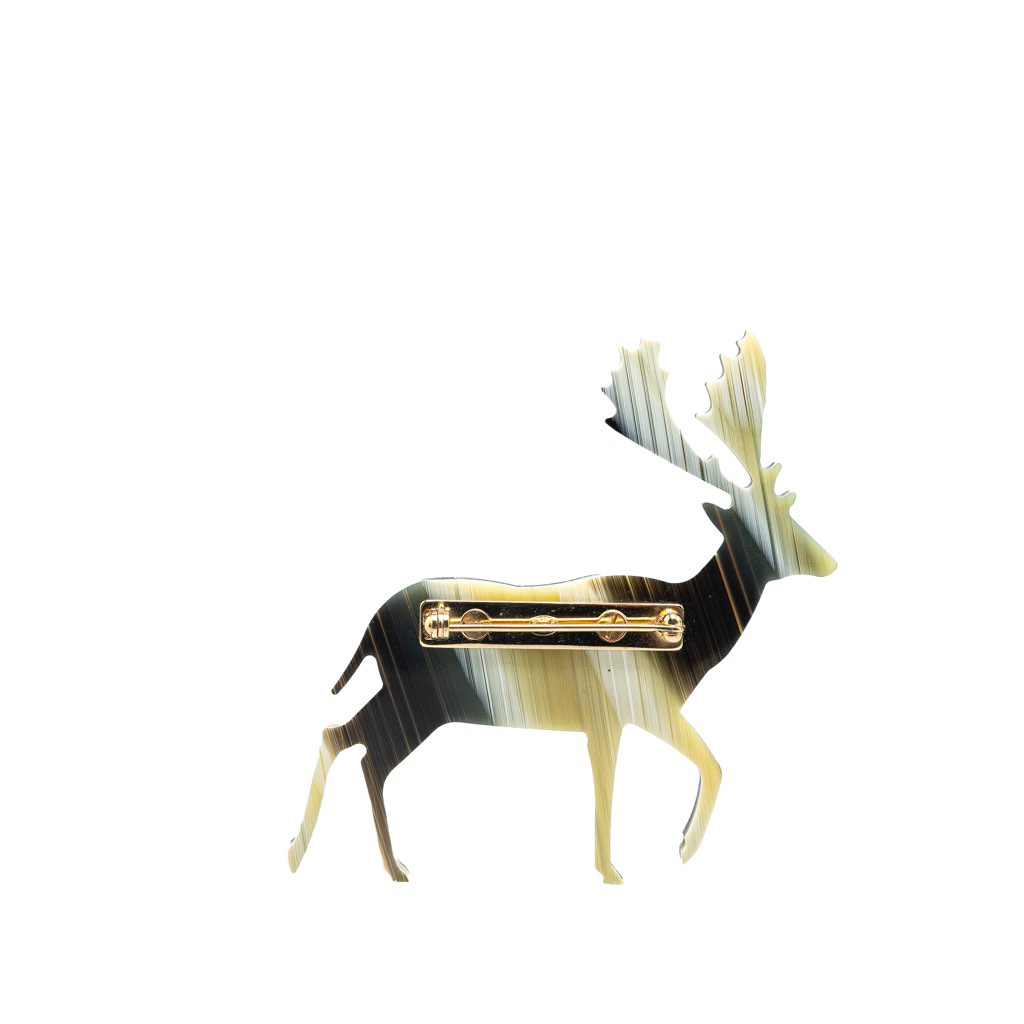 Chanel Resin CC Reindeer Brooch - Back view