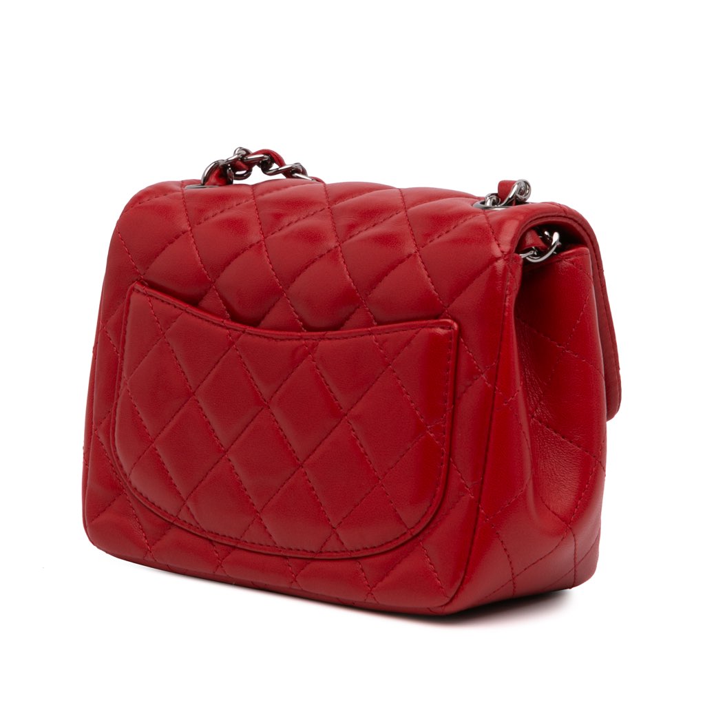 Chanel Mini Square Classic Lambskin Single Flap - Back view