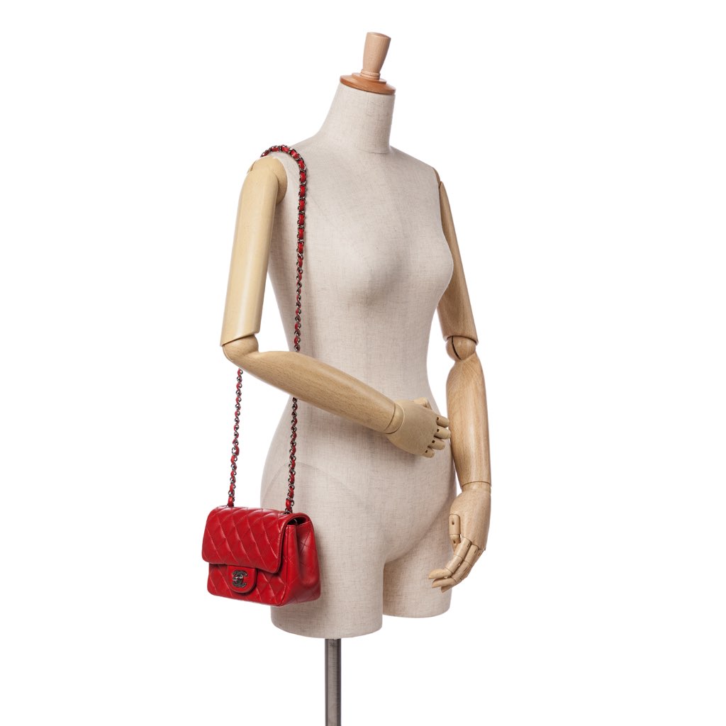 Chanel Mini Square Classic Lambskin Single Flap - Image 11