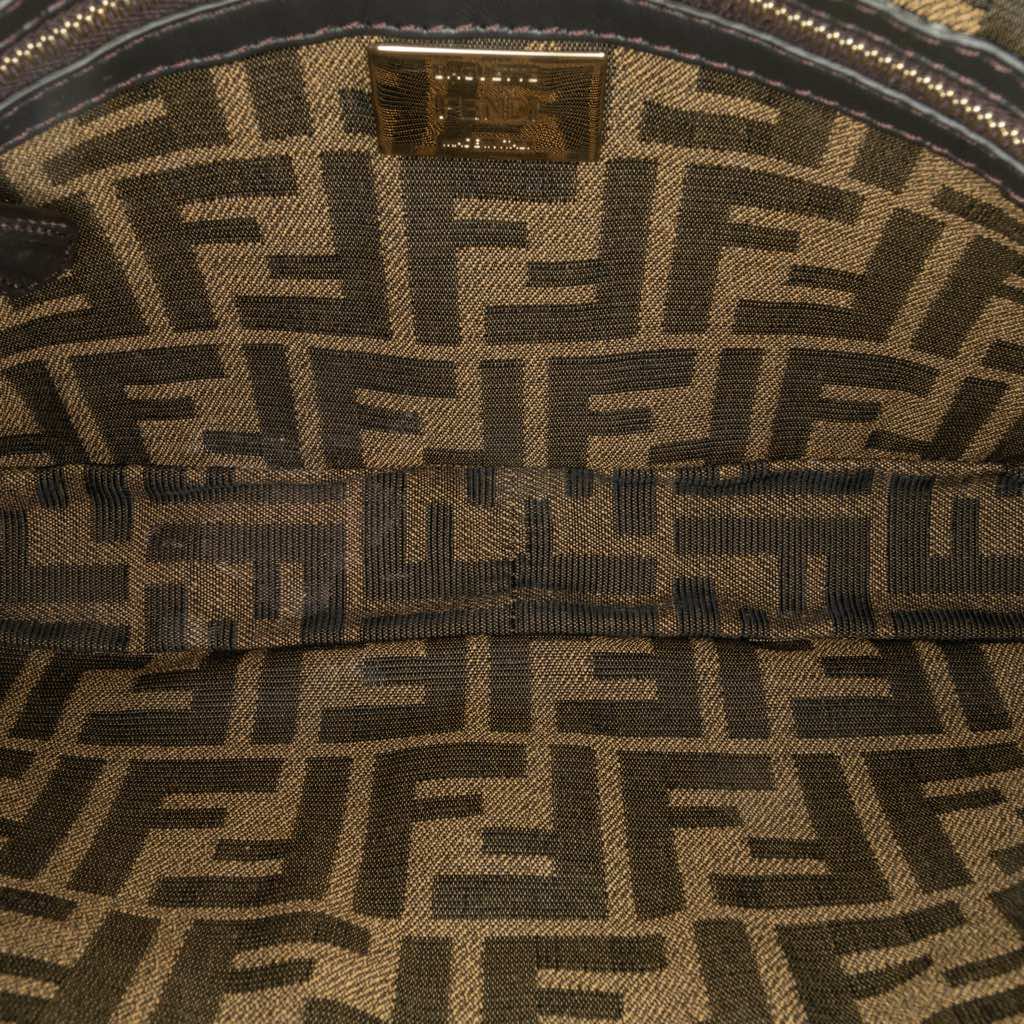 Fendi Zucca Embroidered Canvas Baguette Satchel - 4