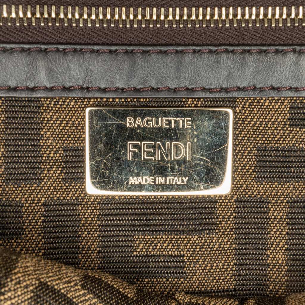 Fendi Zucca Embroidered Canvas Baguette Satchel - Side view