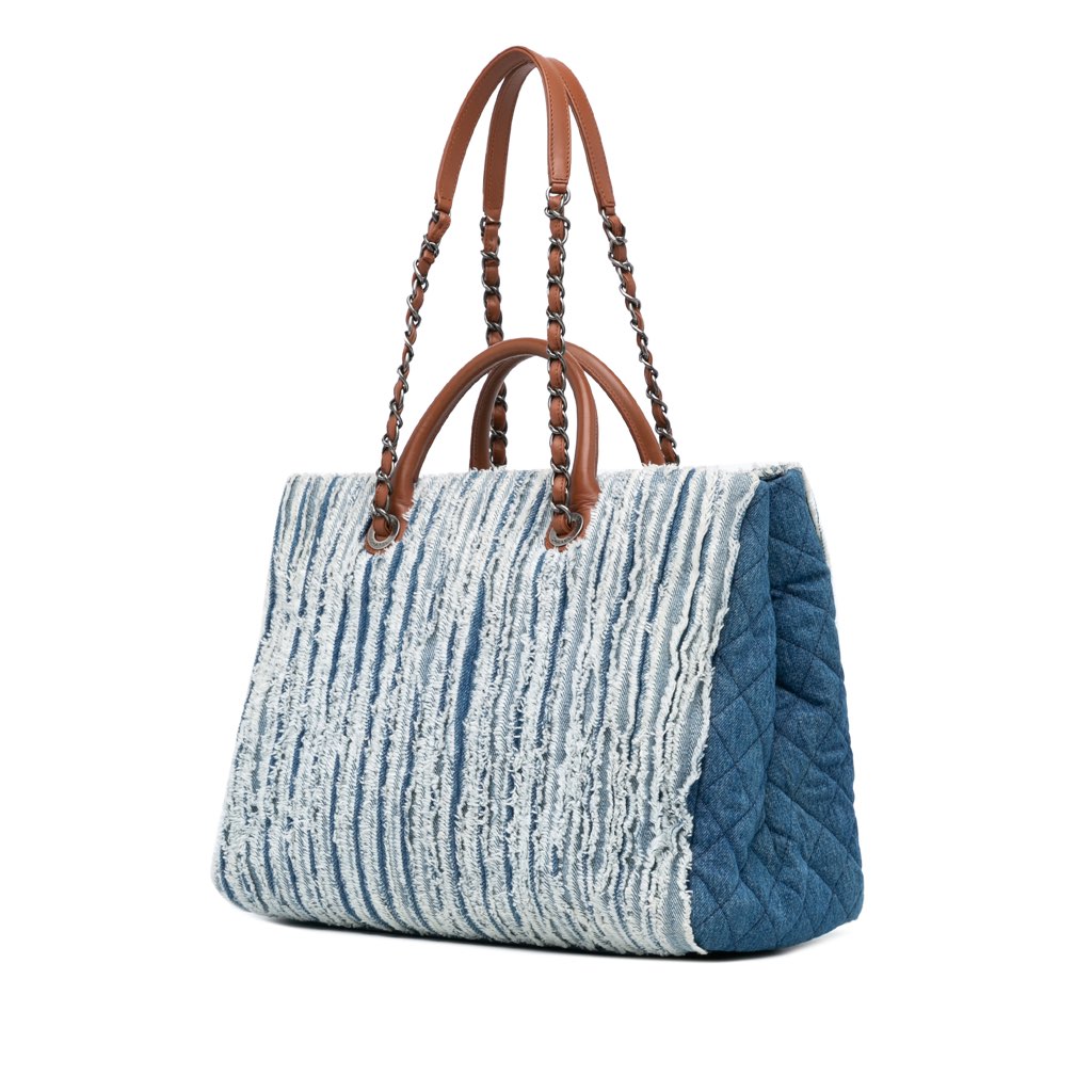 Chanel Large Fringed Denim Shopping Tote - 2