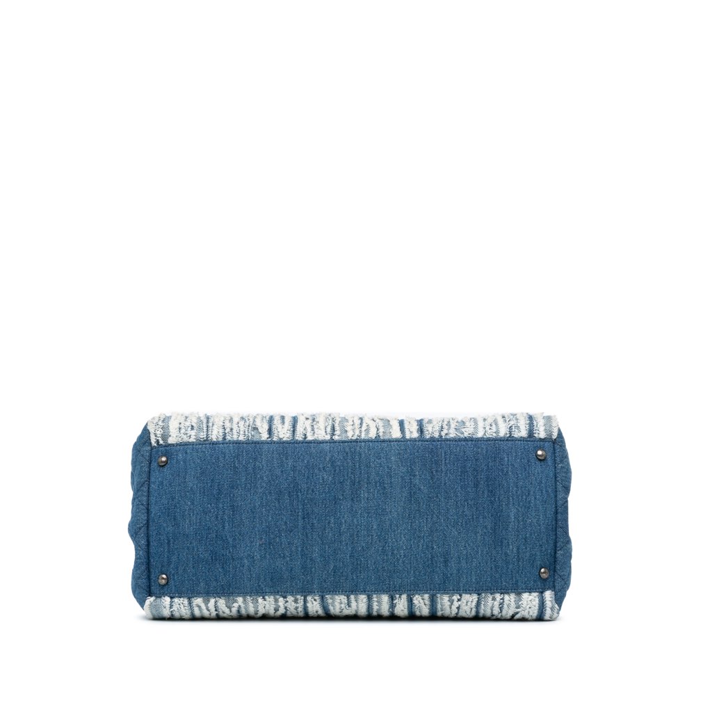Chanel Large Fringed Denim Shopping Tote - 3