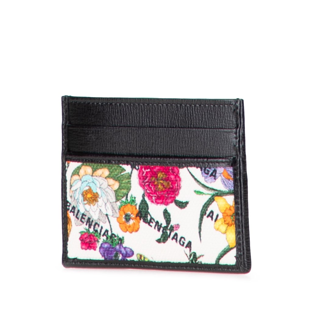 Gucci Balenciaga The Hacker Project Flora Calfskin and Canvas Neo Classic Card Case - Back view