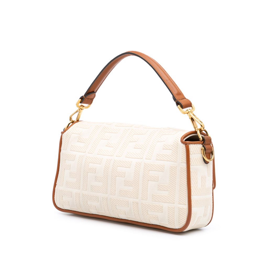 Fendi Zucca Embroidered Canvas Baguette Satchel - 2