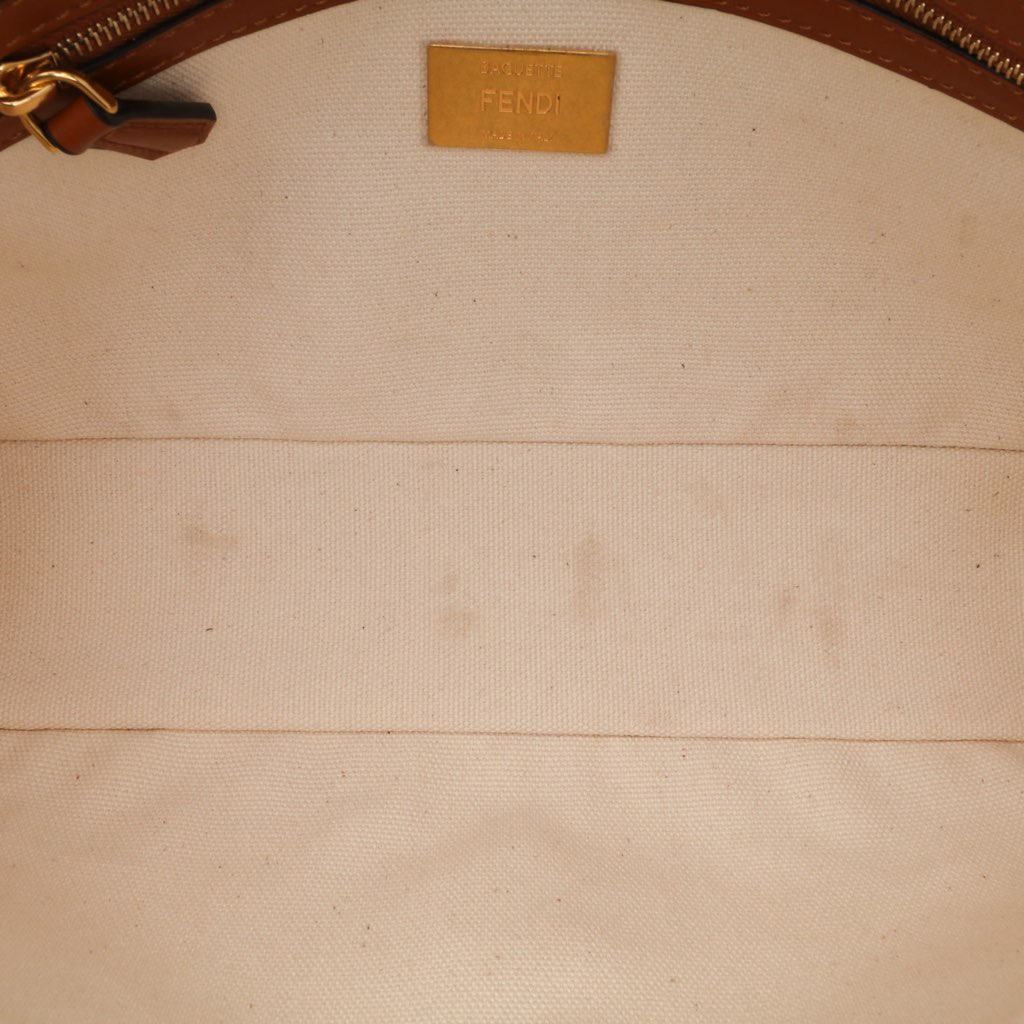 Fendi Zucca Embroidered Canvas Baguette Satchel - 4