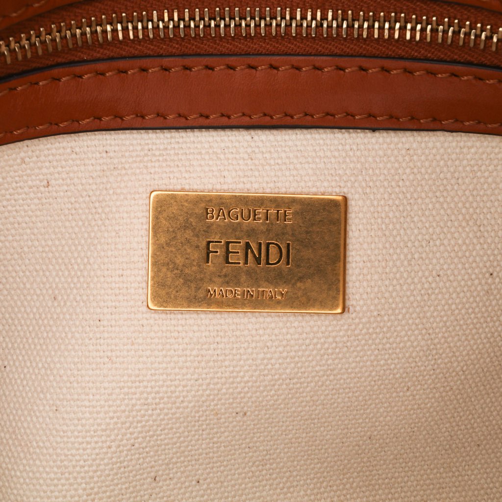 Fendi Zucca Embroidered Canvas Baguette Satchel - 5