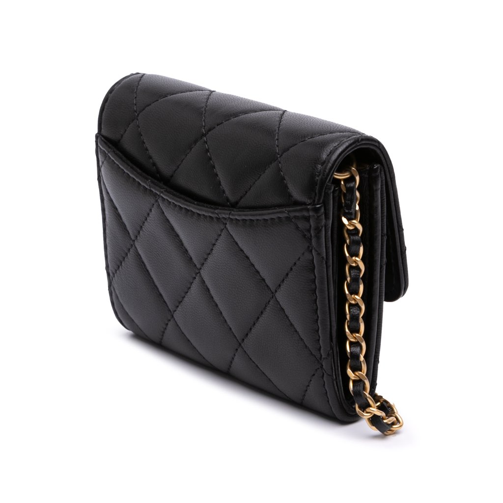 Chanel Quilted Lambskin Pearl Crush Clutch With Chain - 2