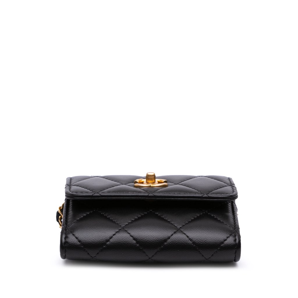 Chanel Quilted Lambskin Pearl Crush Clutch With Chain - 3