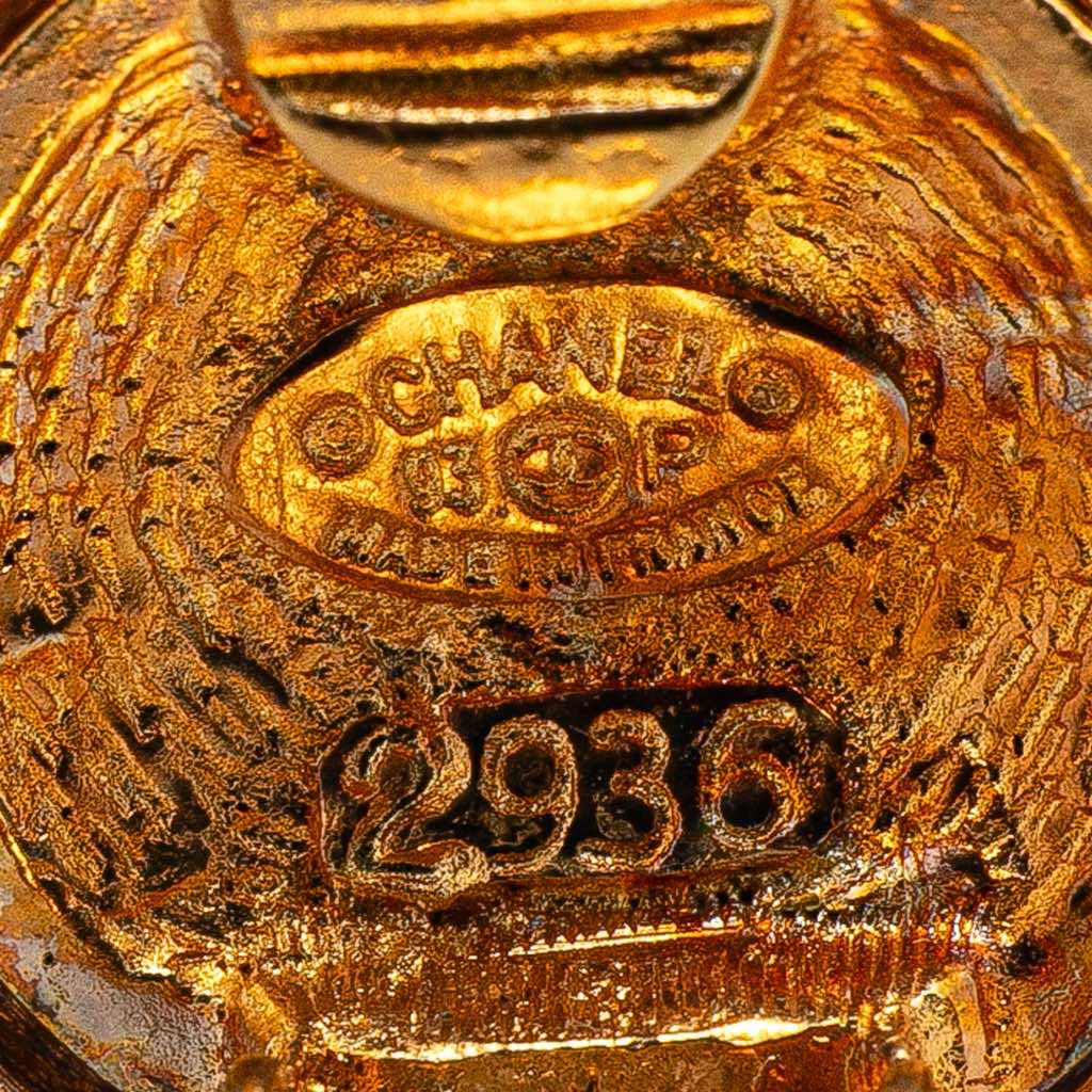 Chanel Gold Plated CC Round Clip On Earrings - Image 6