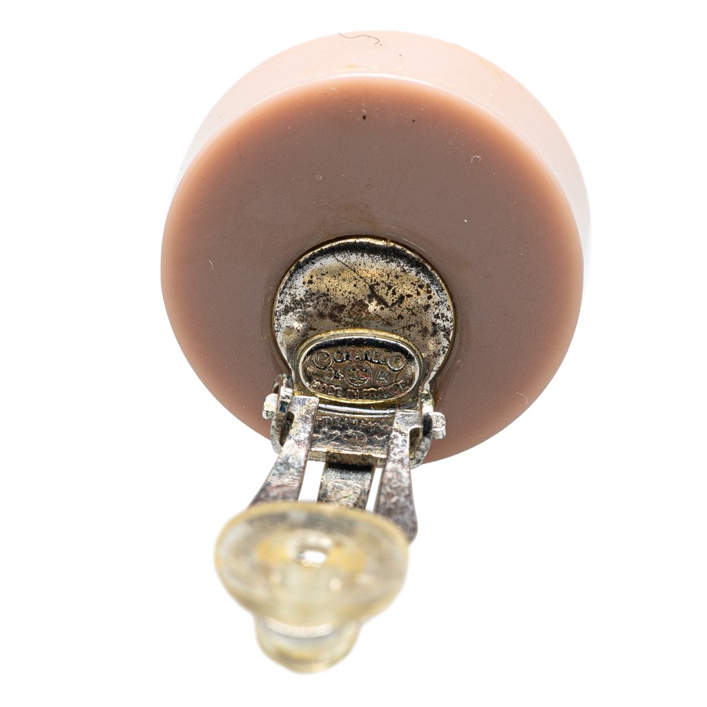 Chanel Resin and Silver CC Rhinestone Clip On Earrings - 3