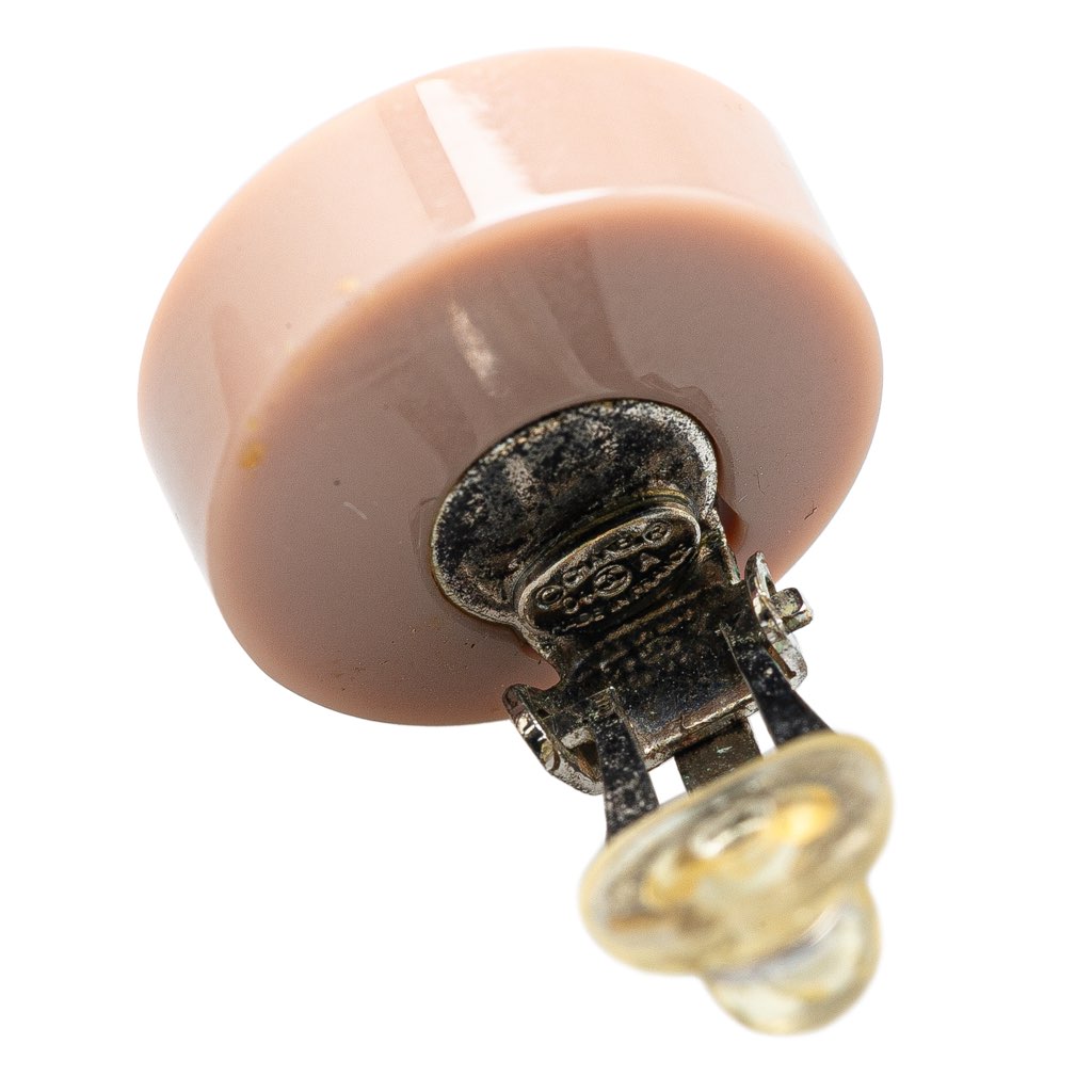 Chanel Resin and Silver CC Rhinestone Clip On Earrings - 4