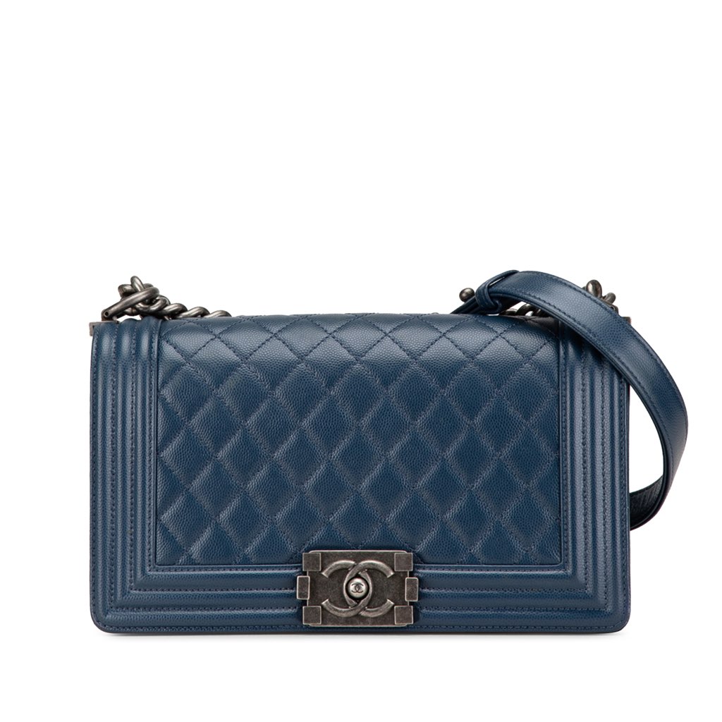 Chanel Old Medium Quilted Caviar Boy Flap