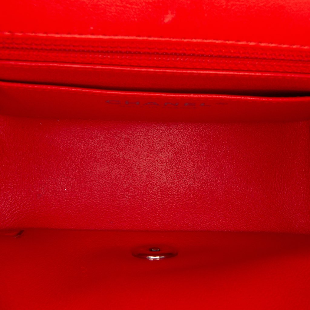 Chanel Mini Square Classic Patent Striped Single Flap - 4