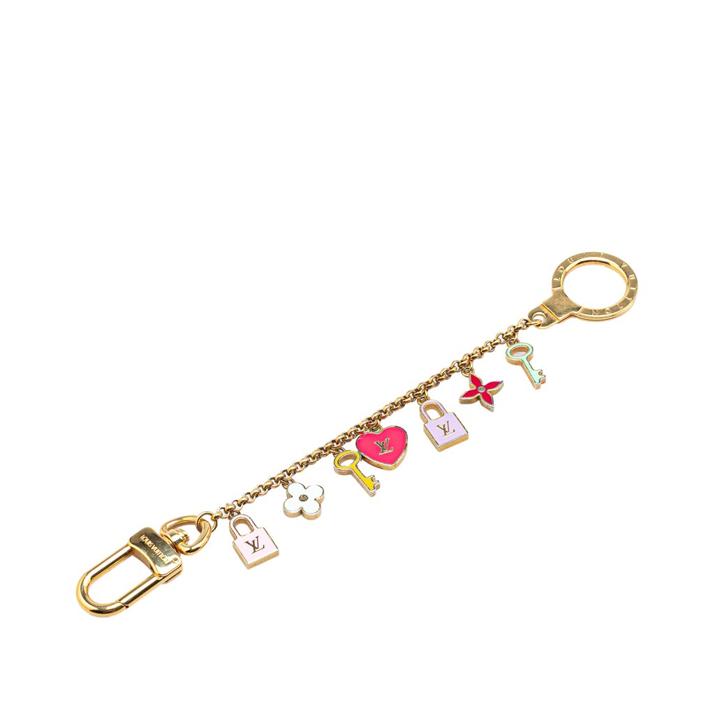 Louis Vuitton Gold Plated Monogram Pretty Charms Key Chain Holder and Bag Charm - 2