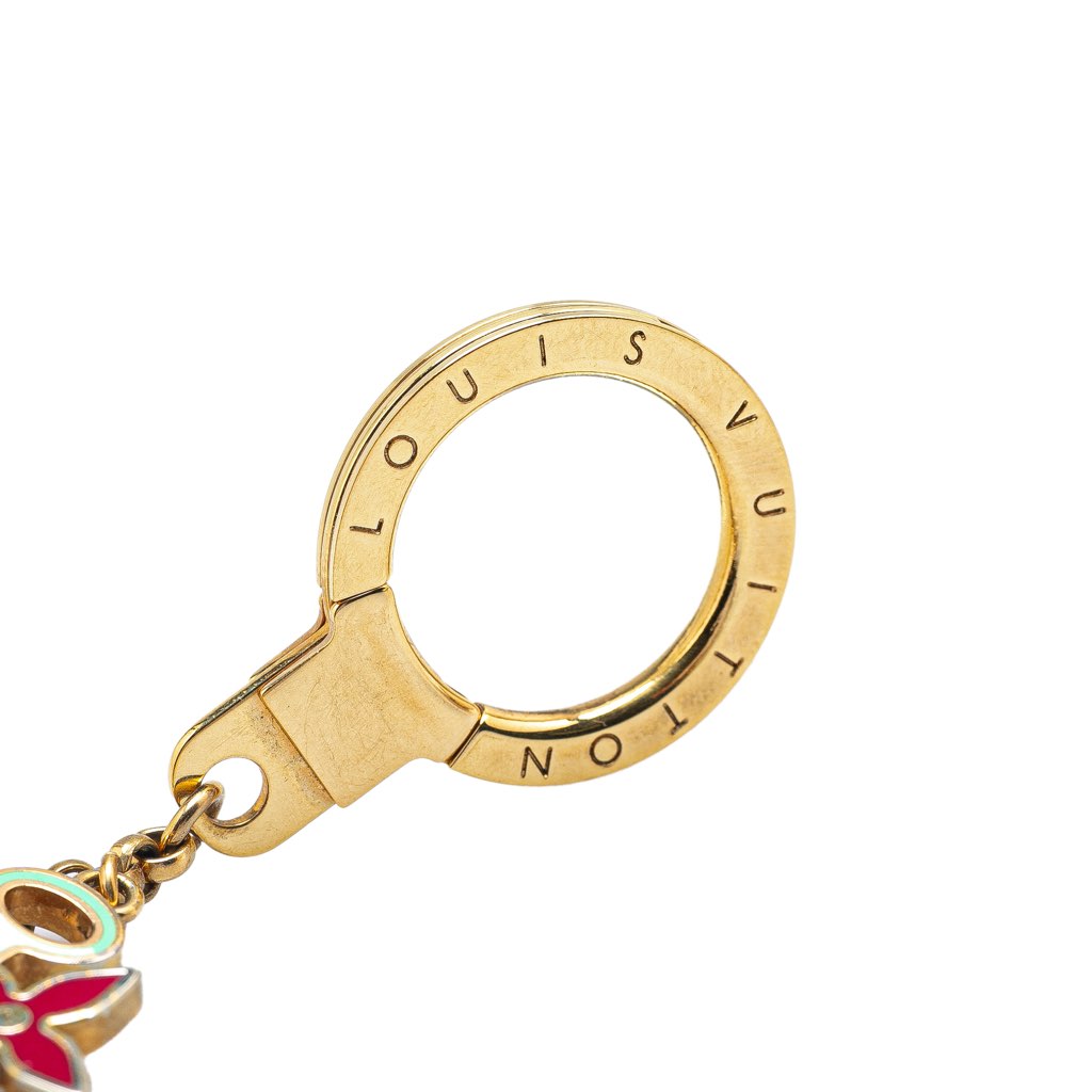 Louis Vuitton Gold Plated Monogram Pretty Charms Key Chain Holder and Bag Charm - 5