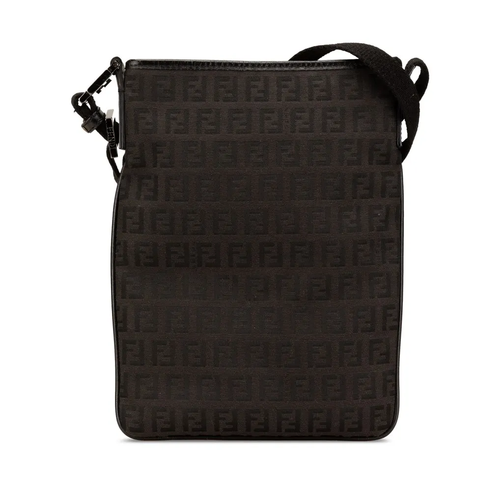 Fendi Zucchino Canvas Crossbody Black Canvas Very good - Front View