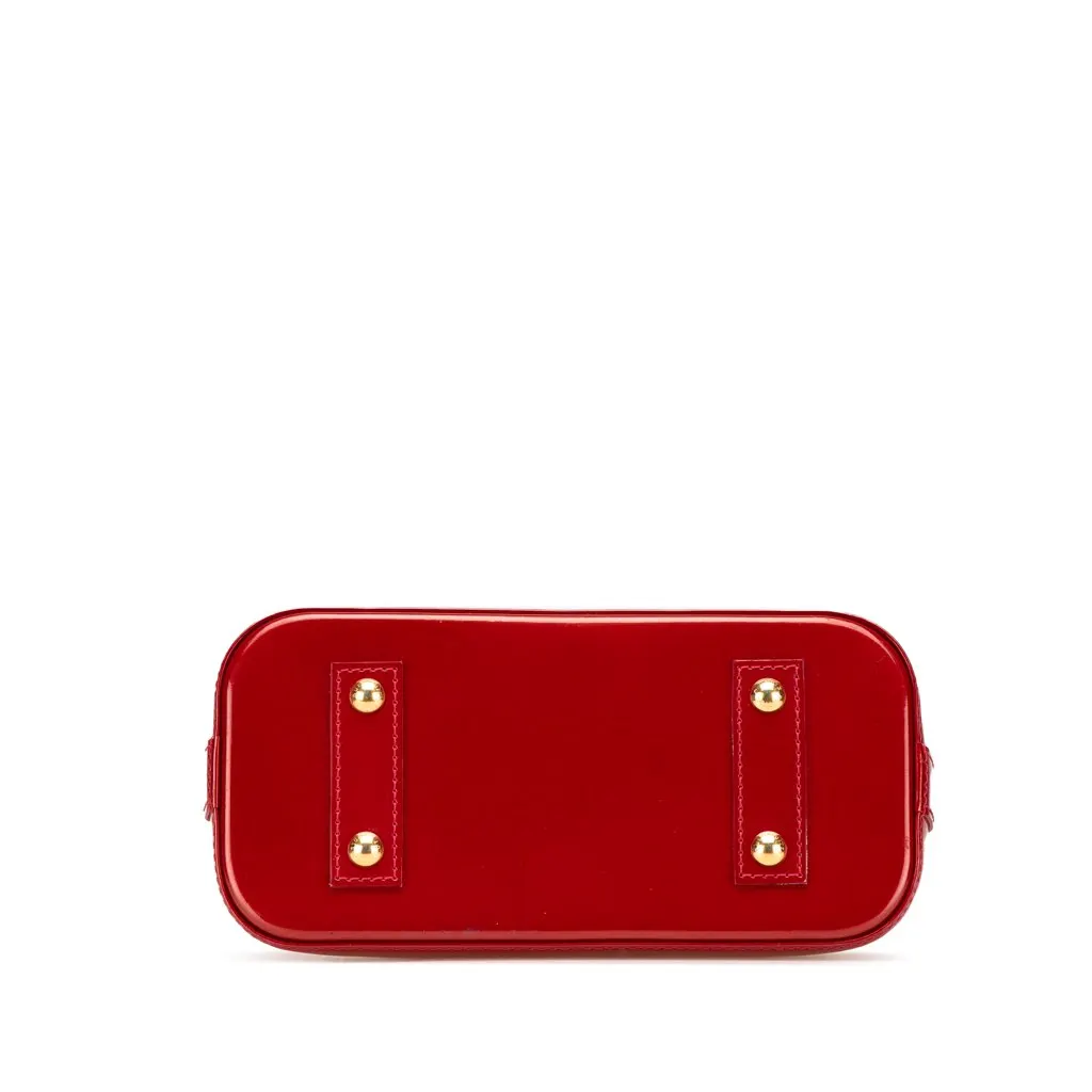 Louis Vuitton Monogram Vernis Rayures Alma BB Red Leather Good - Inside View