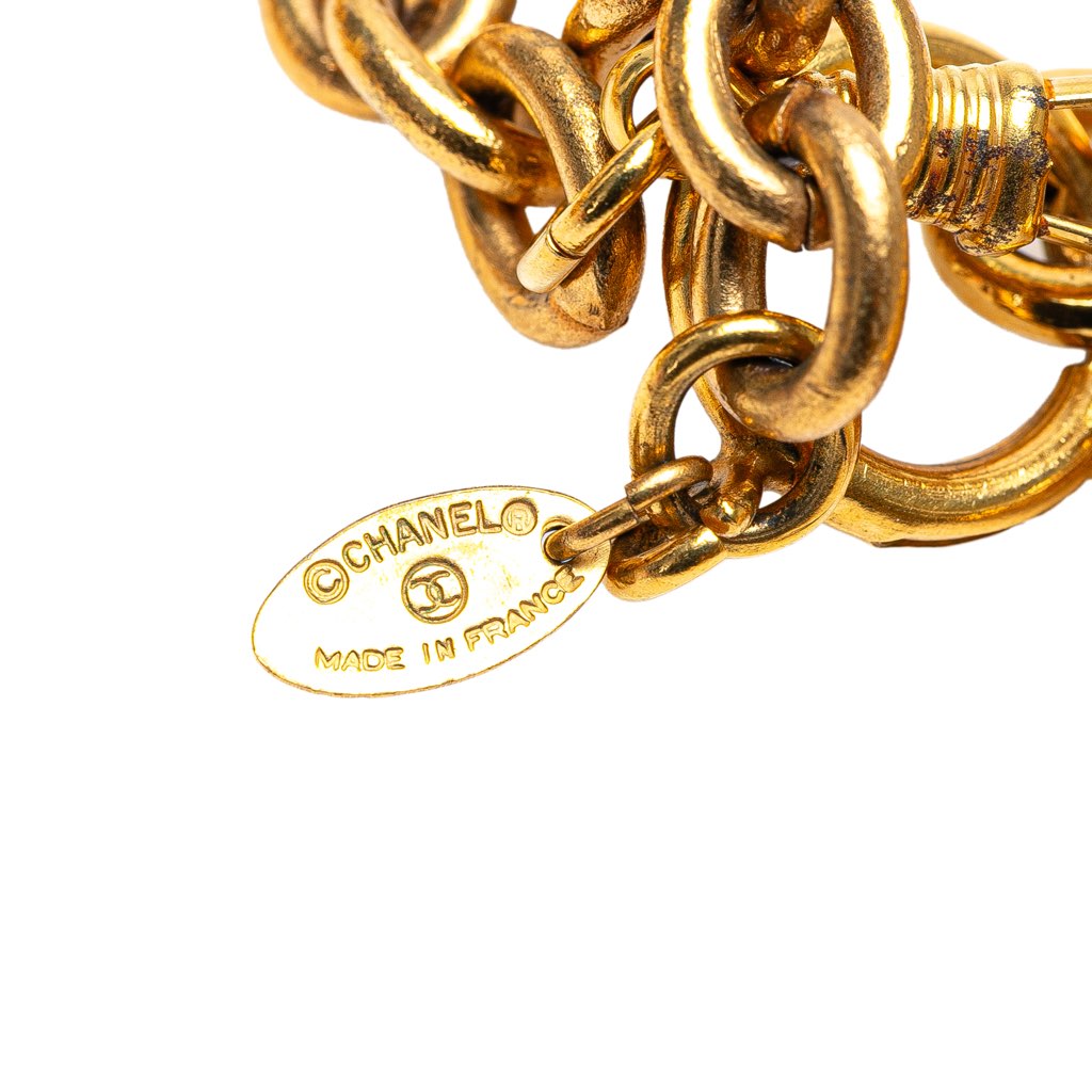 Chanel Gold Plated Medallion Coat of Arms Sunburst Pendant Necklace - 4