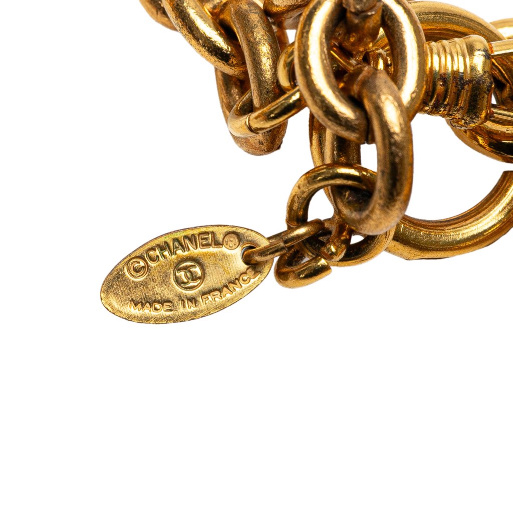 Chanel Gold Plated Medallion Coat of Arms Sunburst Pendant Necklace - 5