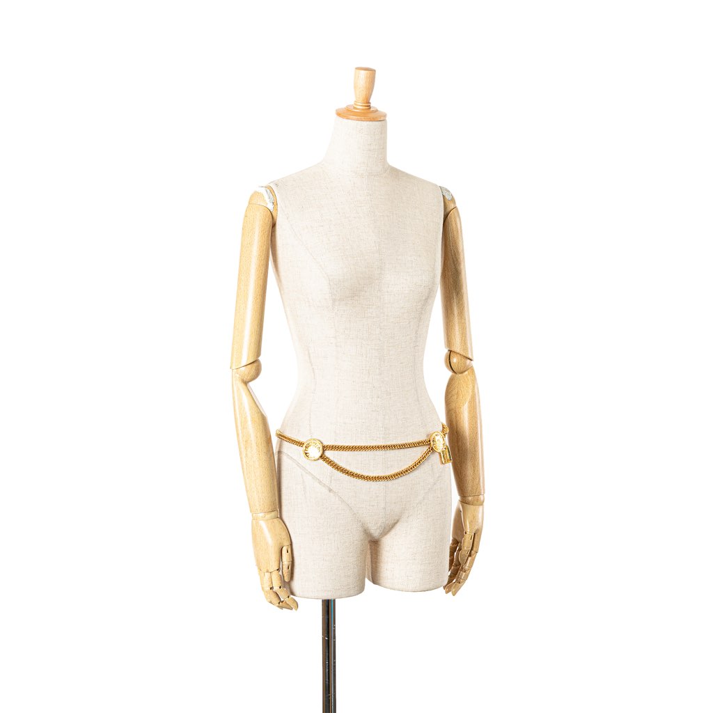 Chanel Gold Plated 31 Rue Cambon Paris Medallion Chain Belt - 5