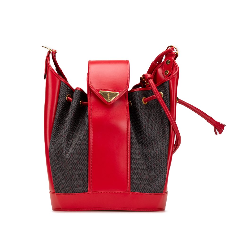 Yves Saint Laurent Coated Canvas Bucket Bag