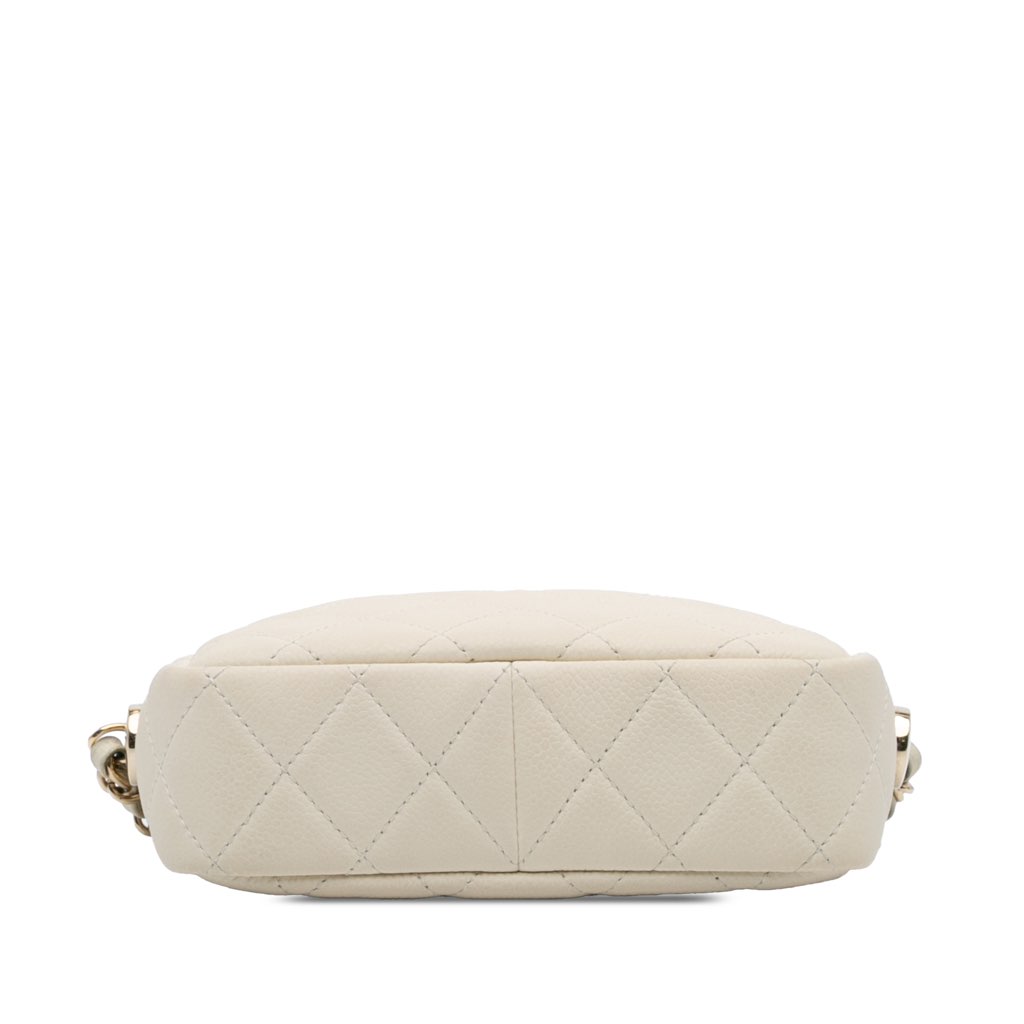 Chanel Small CC Flat Quilted Caviar Camera Bag - 3