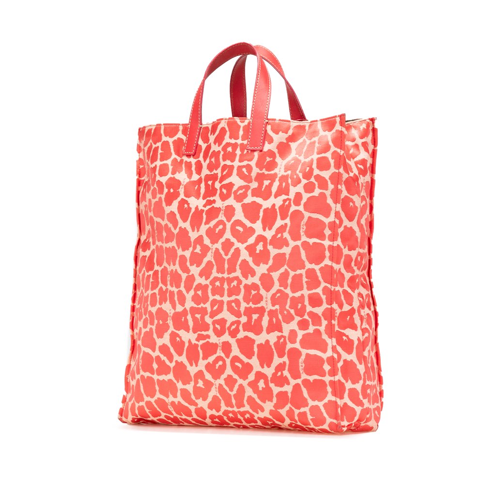 Fendi Leopard Print Canvas Shopper Tote - Back view