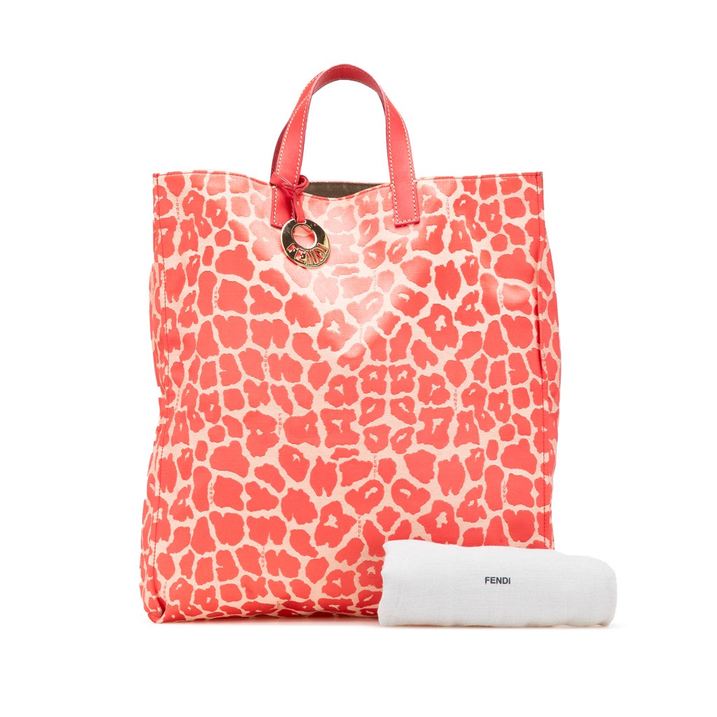 Fendi Leopard Print Canvas Shopper Tote - Image 15