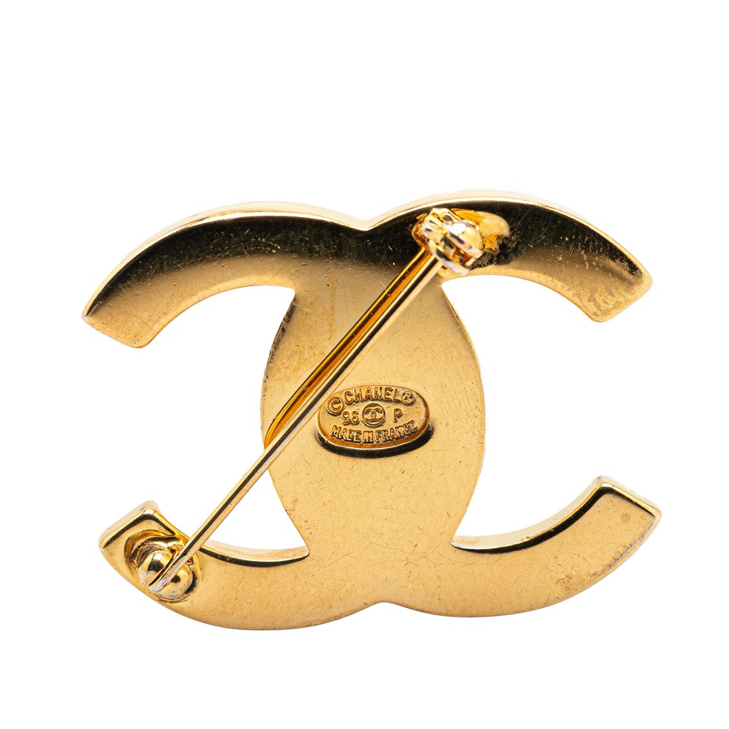 Chanel Gold Plated CC Turn-Lock Brooch - 3