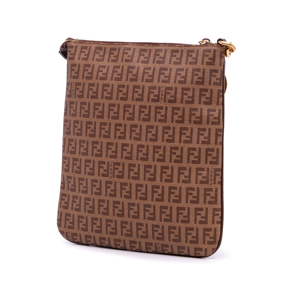 Fendi Small Zucchino Coated Canvas Charm Zip Crossbody - 2