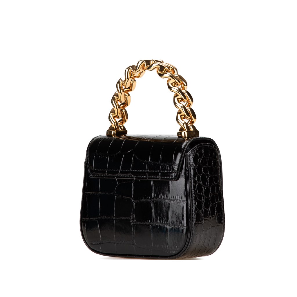 Versace Mini Croc Embossed La Medusa Satchel - 2