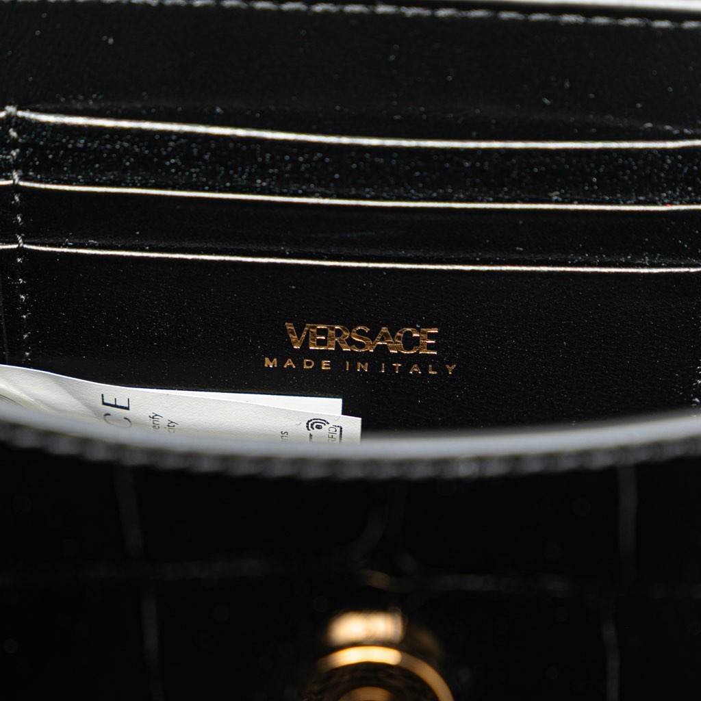 Versace Mini Croc Embossed La Medusa Satchel - 5