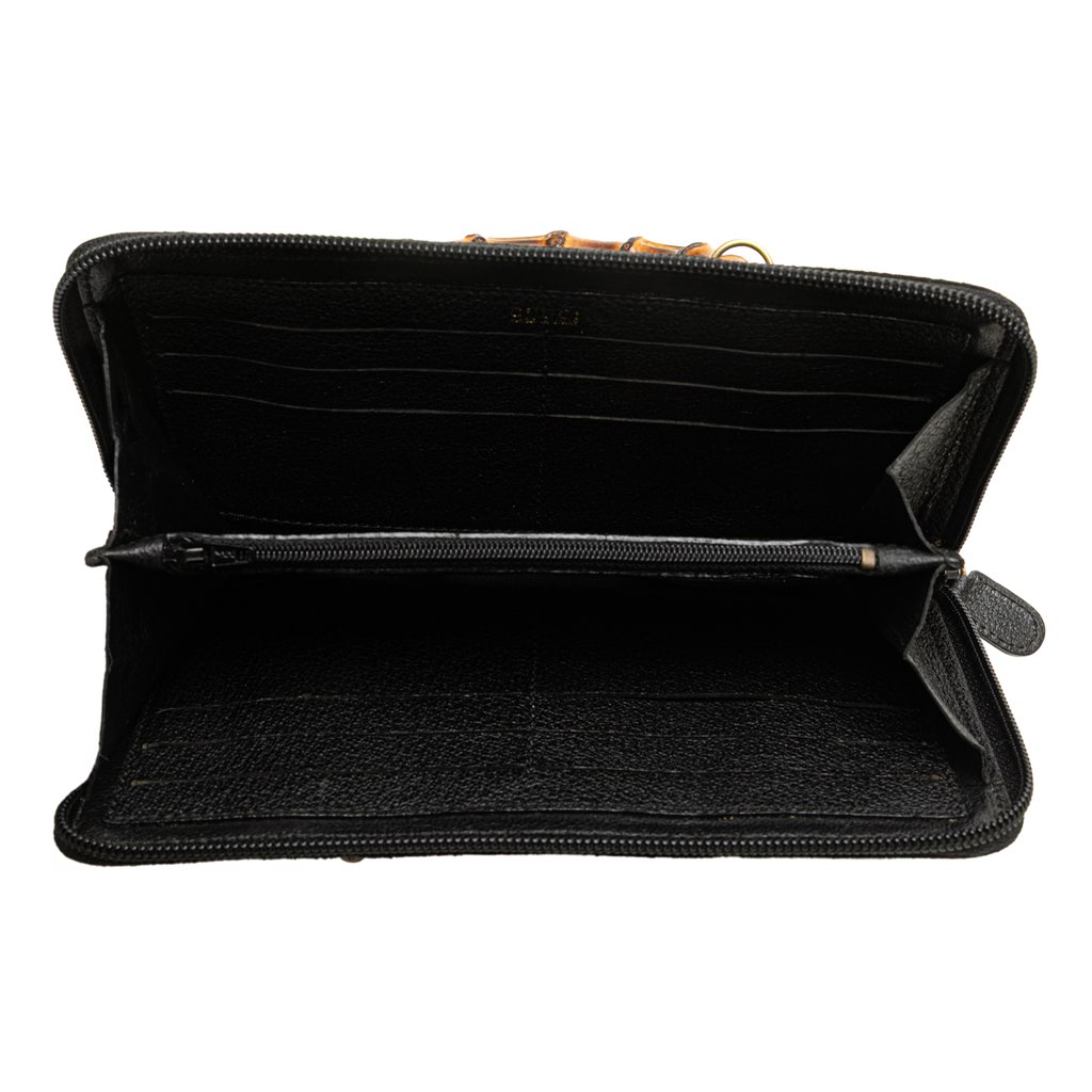 Gucci Suede Bamboo Wallet On Strap - 4