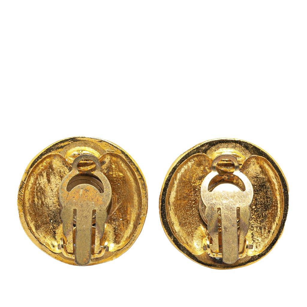 Chanel Gold Plated CC Clip On Earrings - 2